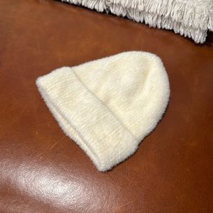 Women’s fuzzy cream beanie - 12th tribe